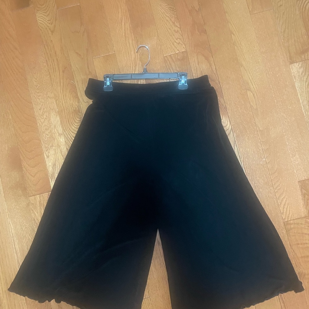 Women's Black Wide-Leg Knit Shorts